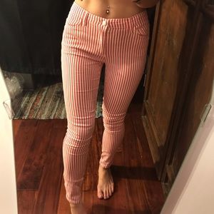 Red and white pin striped pants NWOT